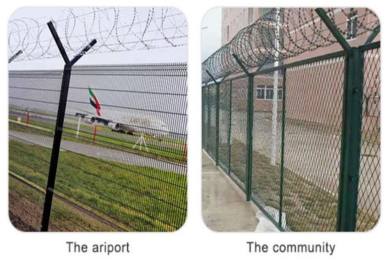 Galvanized Steel Airport Security Fencing / Security Fence For Nuclear Power Station